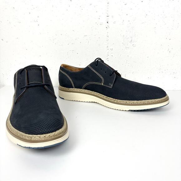 Johnston & Murphy Upton Perforated Plain Toe Hybrid Oxfords Blue Nubuck Size 13 - Picture 7 of 11